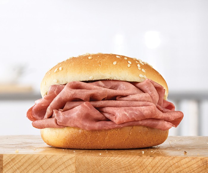 Roast beef sandwich arby's nutrition facts